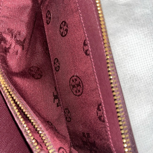 Like New, Tory Burch Burgundy Wristlet - Picture 6 of 14
